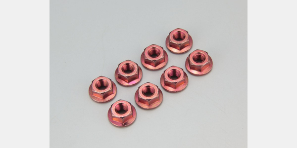 KYO-1-N4045F-R Kyosho Nut(M4x4.5) Flanged (Steel/ Red/8pcs)