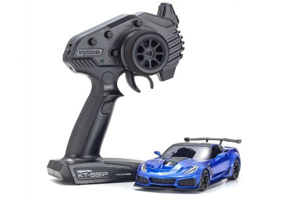 KYO-32334BL Kyosho MINI-Z RWD Series Ready Set Chevrolet Corvette ZR1 Elkhart Lake Blue Metallic