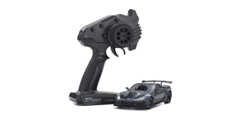 KYO-32334GM Kyosho MINI-Z RWD MR-03 Readyset Chevrolet Corvette ZR1 Shadow Gray Metallic w/LED