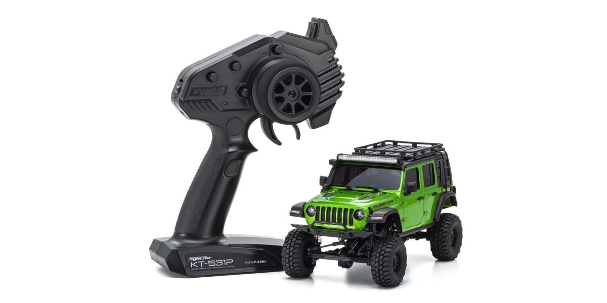 KYO-32528GR Kyosho MINI-Z 4x4 MX-01 Readyset Jeep Wrangler Unlimited Rubicon w/Wide Trei & Acc. Green [32528] Kyosho