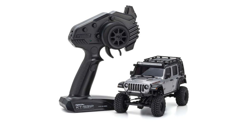 KYO-32528S Kyosho MINI-Z 4x4 MX-01 Readyset Jeep Wrangler Unlimited Rubicon w/Wide Trei & Acc. Silver [32528S]