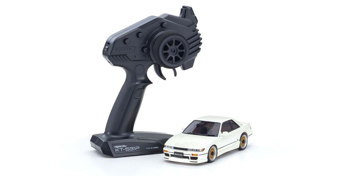 KYO-32622PW Kyosho 1/24 Mini-Z Nissan Silvia K's (S13) w/ Aero Kit Pearl White AWD [32622PW] Kyosho