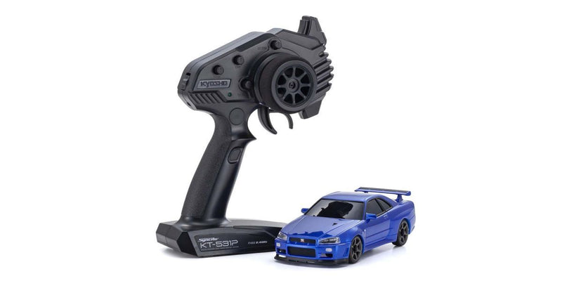 KYO-32629MB Kyosho MINI-Z AWD MA-020 Readyset Nissan Skyline GT-R V.spec II Nur (R34) (Metallic Blue) [32629MB]