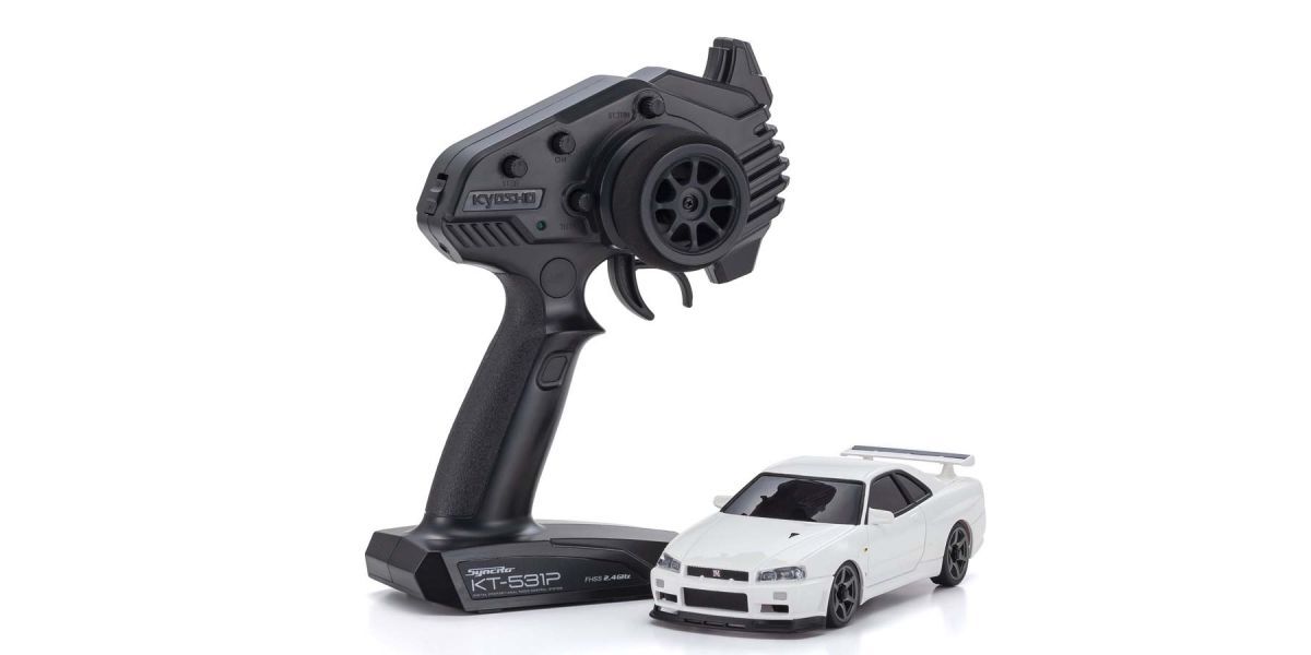 KYO-32629W Kyosho MINI-Z AWD MA-020 Readyset Nissan Skyline GT-R V.spec II Nur (R34) (White) [32629W] Kyosho