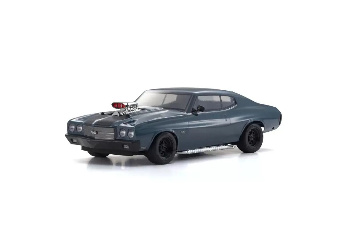 KYO-34494T1 Kyosho 1/10 Fazer Mk2 1970 Chevrolet Chevelle Supercharged Brushless Electric On Road LWB RC Car - Dark Blue [34494T1] Kyosho