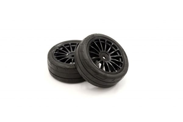 KYO-FATH702BKM Kyosho Premounted Tire FZ02(15-Spoke BK/M/2pcs) Kyosho