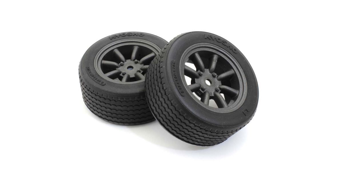 KYO-FATH706BKM Kyosho Glued TC Tire FZ02 8-Spoke Watanabe Wheel (Black Metallic/2pc) [FATH706BKM] Kyosho