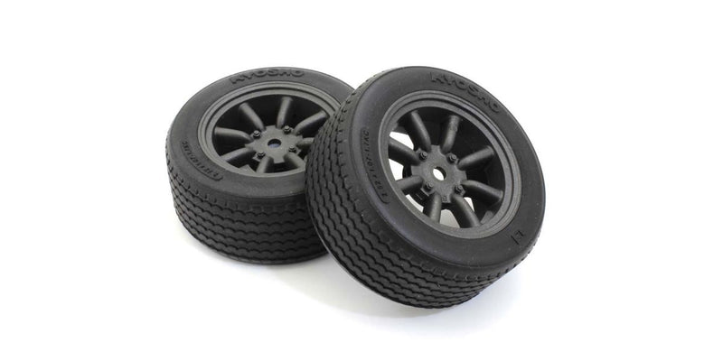 KYO-FATH706BKM Kyosho Glued TC Tire FZ02 8-Spoke Watanabe Wheel (Black Metallic/2pc) [FATH706BKM]