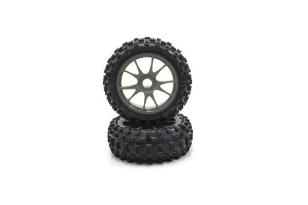 KYO-IFTH004GMKC Kyosho 10-Spoke Wheel with Tire(Gunmetal/KC/2pcs)