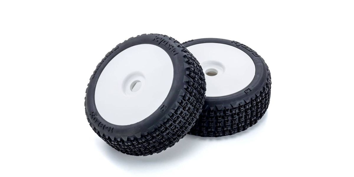 KYO-IFTH005W Kyosho Dish Wheel with Tire (White/K-BLOX/2pcs) Kyosho