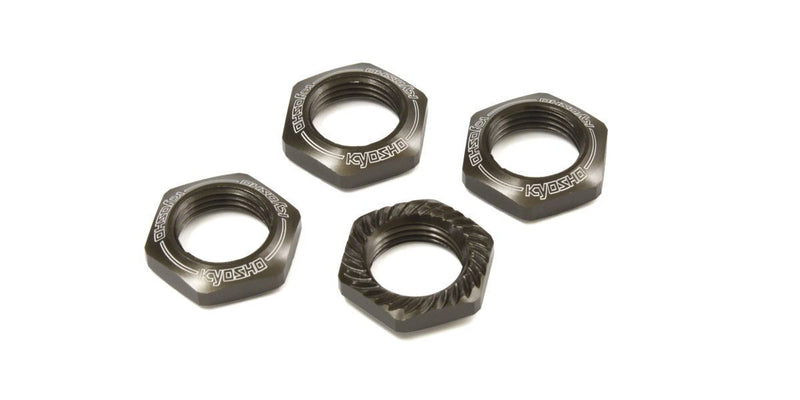 KYO-IFW472GM Kyosho Wheel Nut (Gunmetal/4pcs/for Serration)