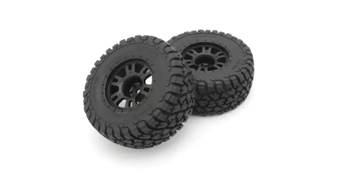 Kyosho Pre-glued 2.4 inch tire and wheel set (KB10L/black/2 pieces) [KBTH002BK]