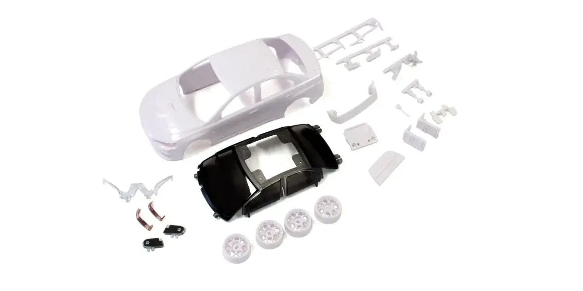 Kyosho Lancer Evolution X White Body Set (Unpainted/with Wheels) [MZN184]
