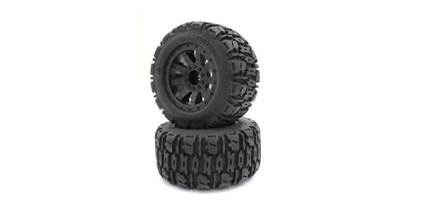 KYO-NTTH001BK Kyosho Premaunted Tire (Nitro Tracker/Black/2pcs)