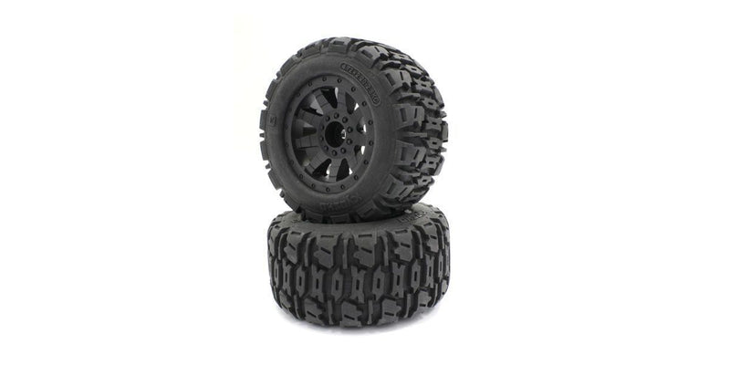 KYO-NTTH001BK Kyosho Premaunted Tire (Nitro Tracker/Black/2pcs)