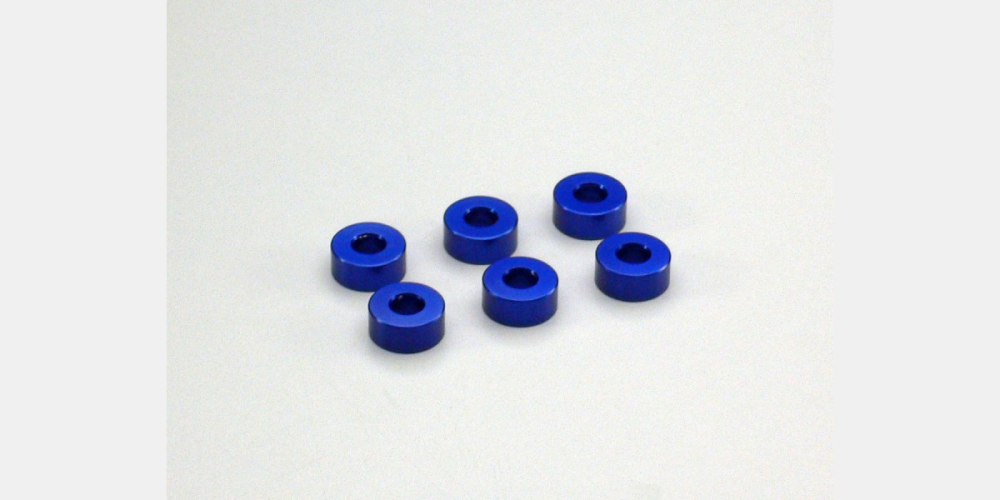 KYO-W0143 Kyosho Aluminum Collar (3x7x3mm/Blue/6pcs) Kyosho