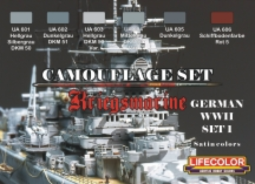 LC-CS09 Lifecolor Camouflage Set Kriegsmarine Acrylic Paint Set Lifecolor