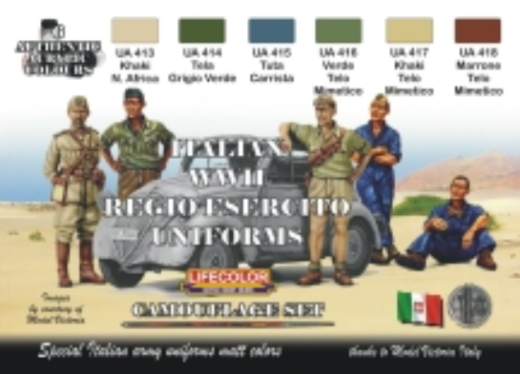 LC-CS14 Lifecolor Italian WWII Uniforms Acrylic Paint Set Lifecolor