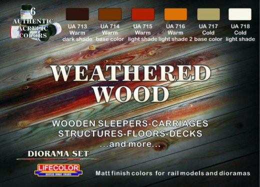 LC-CS20 Lifecolor Weathered Wood Acrylic Paint Set Lifecolor