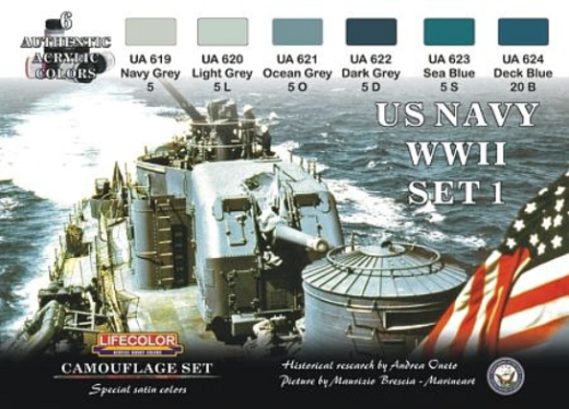 LC-CS24 Lifecolor US Navy #1 Acrylic Paint Set Lifecolor