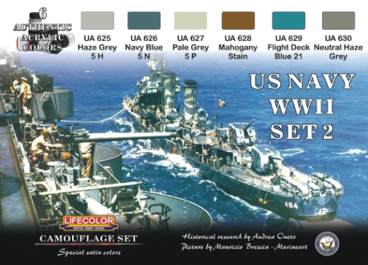 LC-CS25 Lifecolor US Navy #2 Acrylic Paint Set Lifecolor