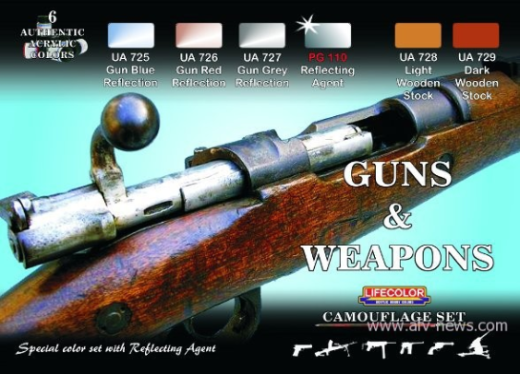 LC-CS26 Lifecolor Guns And Weapons Acrylic Paint Set Lifecolor