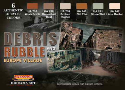 LC-CS31 Lifecolor Debris & Rubble Acrylic Paint Set Lifecolor