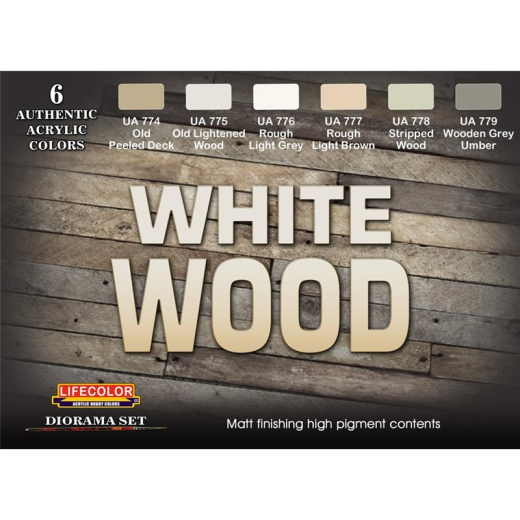 LC-CS38 Lifecolor White Wood Acrylic Paint Set Lifecolor