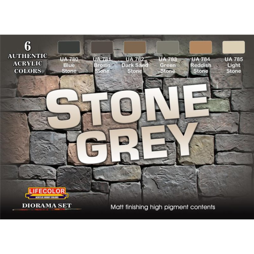 LC-CS40 Lifecolor Stone Grey Acrylic Paint Set Lifecolor