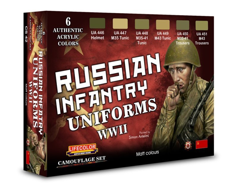 LC-CS42 Lifecolor Russian Uniform Acrylic Paint Set Lifecolor