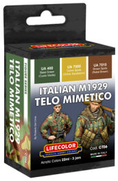 LifeColor Italian M1929 Telo Mimetico Camouflage Scheme - 3 Colour Acrylic Paint Set