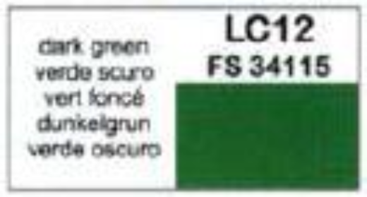 LC-LC12 Lifecolor Matt Dark Green 22ml Acrylic Paint Lifecolor