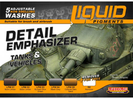 LC-LP01 Lifecolor Liquid Pigments Tanks & Vehicles (5 Wash Set) Lifecolor