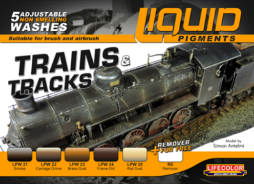 LC-LP05 Lifecolor Liquid Pigments Trains & Tracks (5 Wash Set) Lifecolor