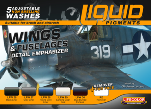 LC-LP06 Lifecolor Liquid Pigments Wings & Fuselages Detail Emphasizer (5 Wash Set) Lifecolor