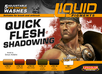 LC-LP07 Lifecolor Liquid Pigments Quick Flesh Shadowing (5 Wash Set) Lifecolor