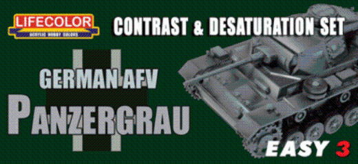 LC-MS02 Lifecolor German AFV Panzergrau Constrast Acrylic Paint Set Lifecolor