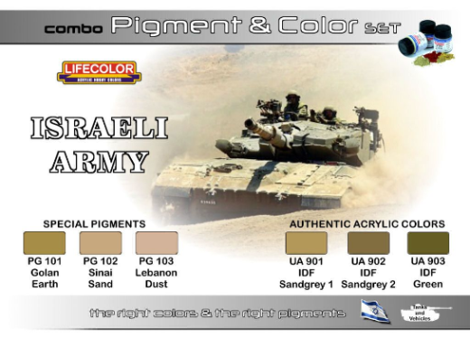 LC-SPG01 Lifecolor Israeli Army Pigment And Colour Combo Acrylic Paint Set Lifecolor