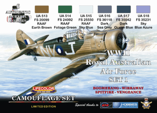 LC-XS01 Lifecolor RAAF #1 Acrylic Paint Set *Aus* Lifecolor