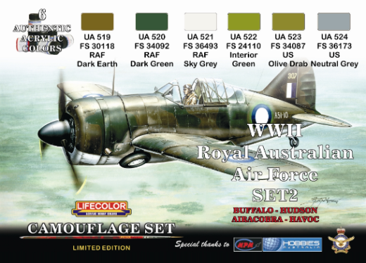 LC-XS02 Lifecolor RAAF #2 Acrylic Paint Set *Aus* Lifecolor