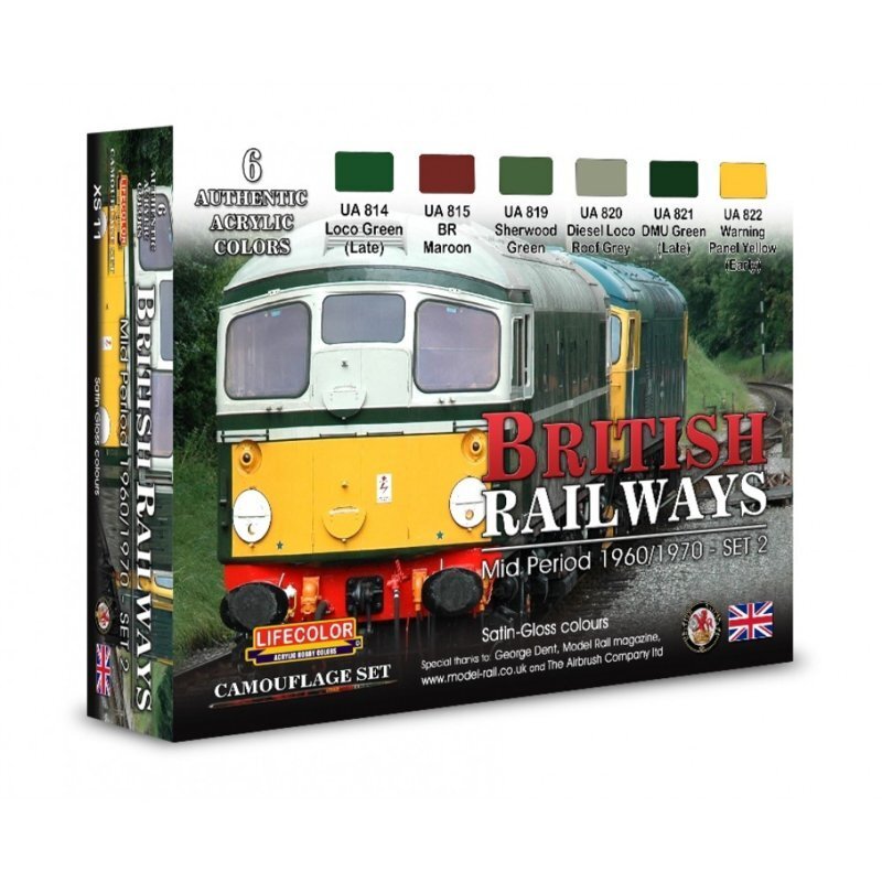LC-XS11 Lifecolor British Trains #2 Acrylic Paint Set Lifecolor