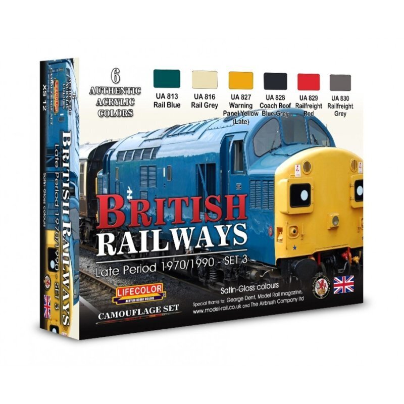 LC-XS12 Lifecolor British Trains #3 Acrylic Paint Set Lifecolor