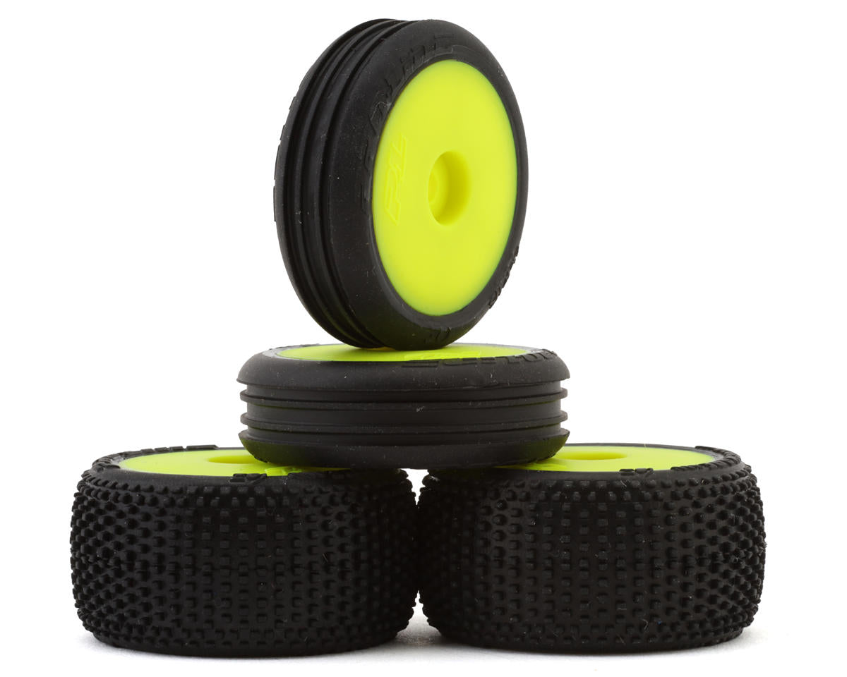 Losi Yellow Wheel and Tyre Set, Micro-B LOS-1762