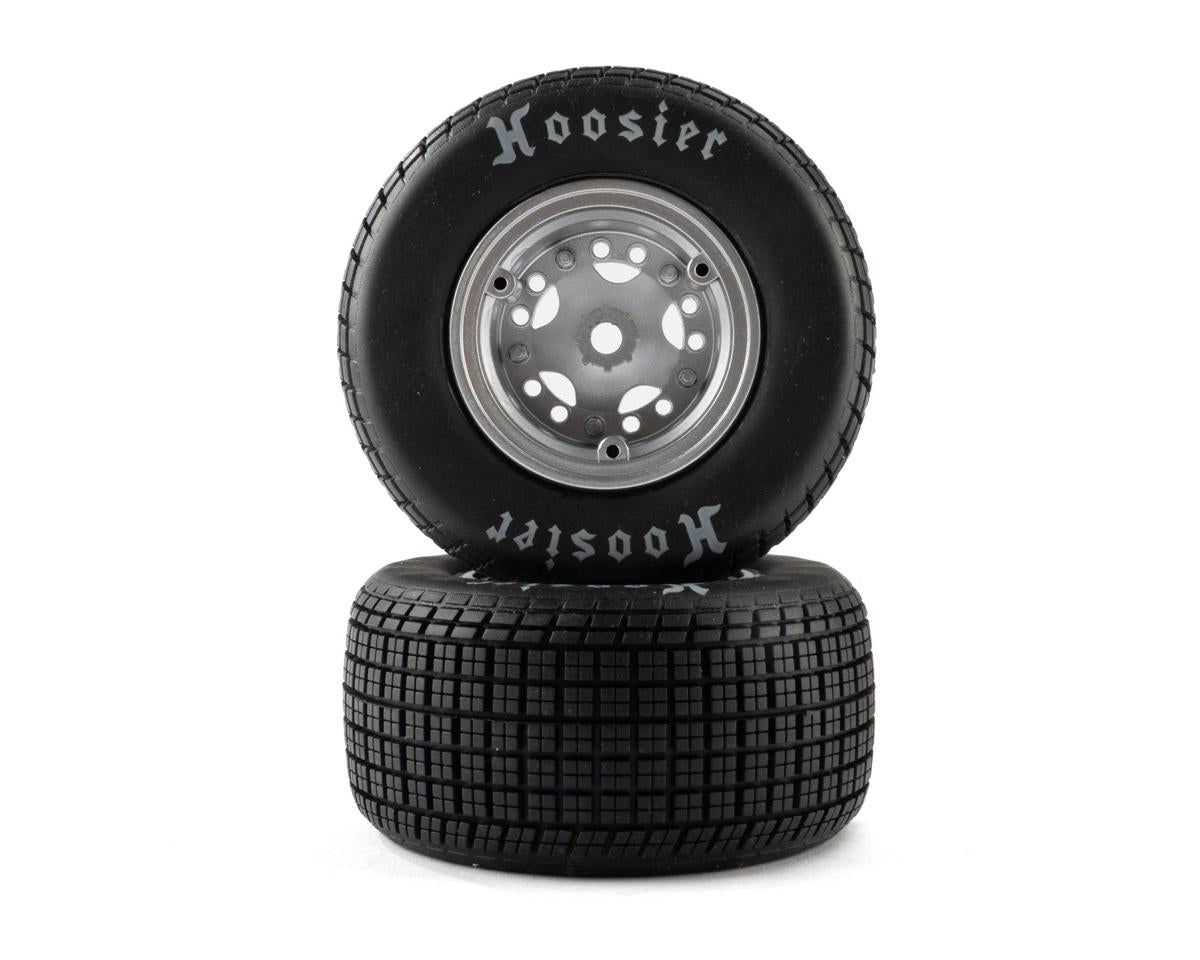 Losi Hoosier Tyres, Soft, Mounted, Satin Aluminium, FR/RR, 2pcs, 22S DLM - LOS-4641