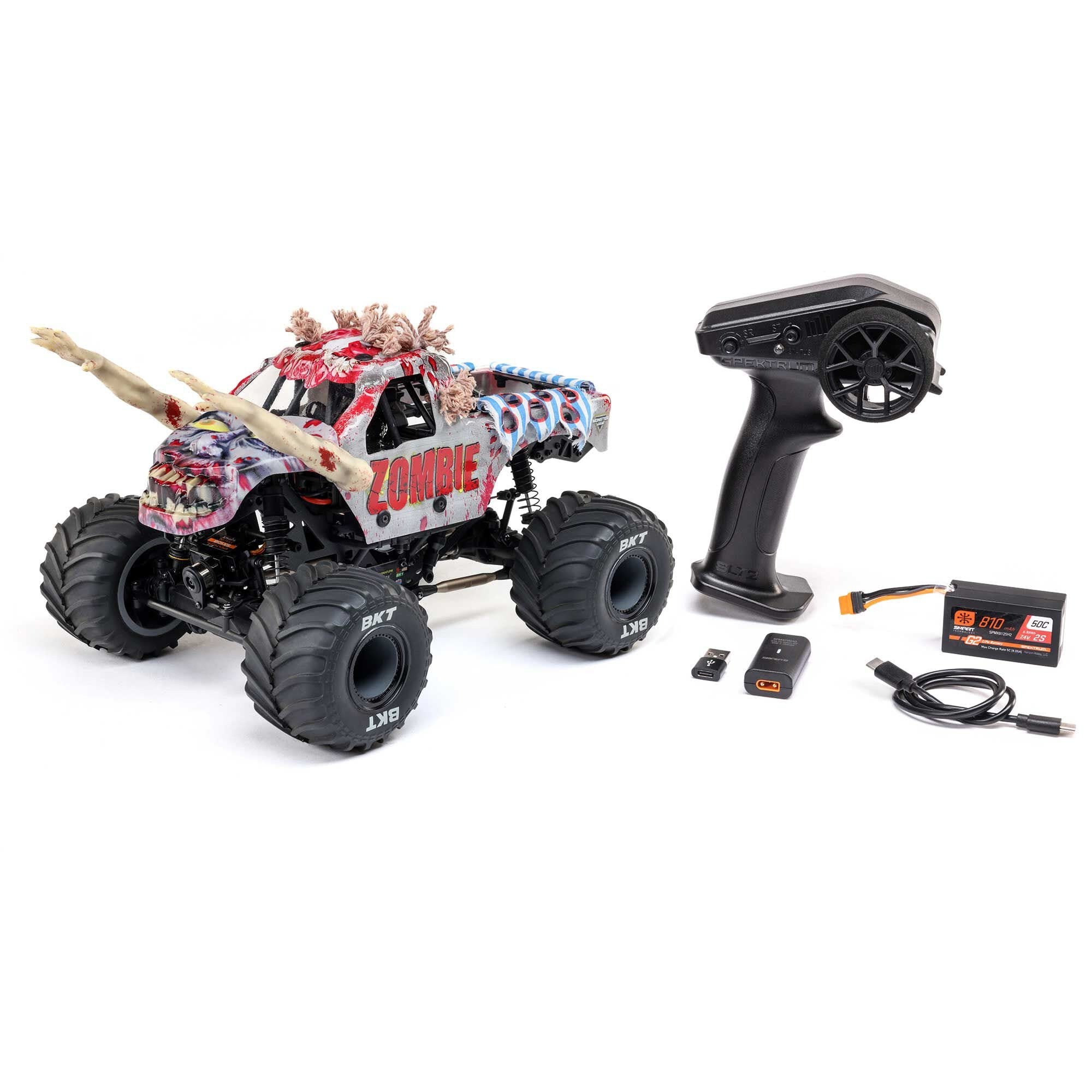 Losi 1/18 Mini LMT 4X4 Brushed RTR Monster Truck (Zombie) LOS01026T4 Losi