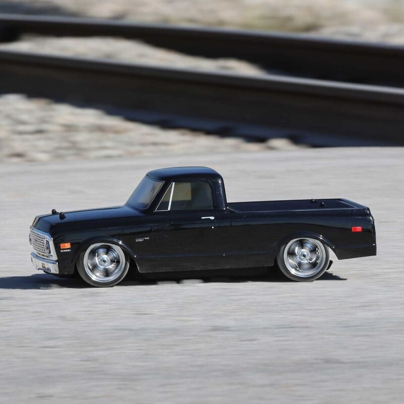 Losi V100 1972 Chevy C10 Pick-Up Truck, 1/10 On-Road RTR, Black