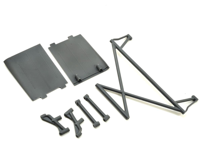 LOS230041 Losi Rear Tower Support,X-Bar,Mud Guards,Gray, Rock Rey