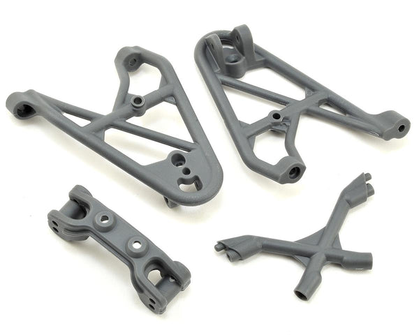 LOS231039 Losi Front Shock Tower/Brace and Camber Link Mount, Gray, Rock Rey