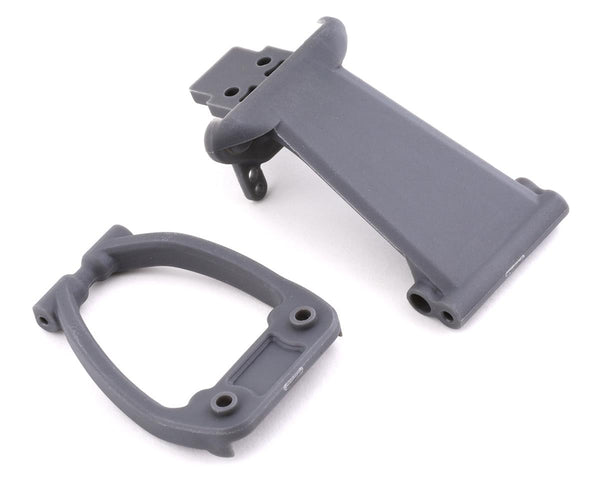 LOS231040 Losi Front Bumper/Skid Plate and Support, Grey, Rock Rey