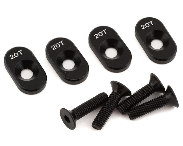 LOS232138 Losi 20T Black Engine Mount Insert and Screws, 4pcs, DBXL 2.0